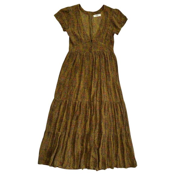 NATURAL LIFE Dresses & Skirts - Natural Life Floral Babydoll Tiered Midi Dress Green Small Cottagecore Romantic